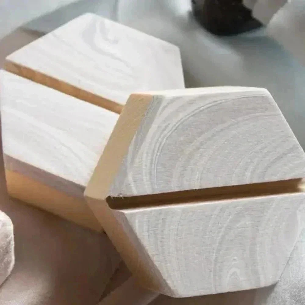 Marbelized Wooden Place Card Holders